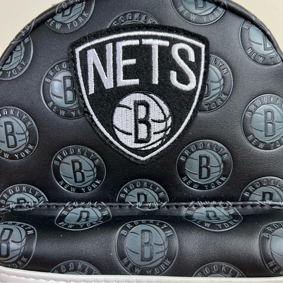 Loungefly | NBA Brooklyn Nets Logo Mini Backpack - Picture 3 of 8